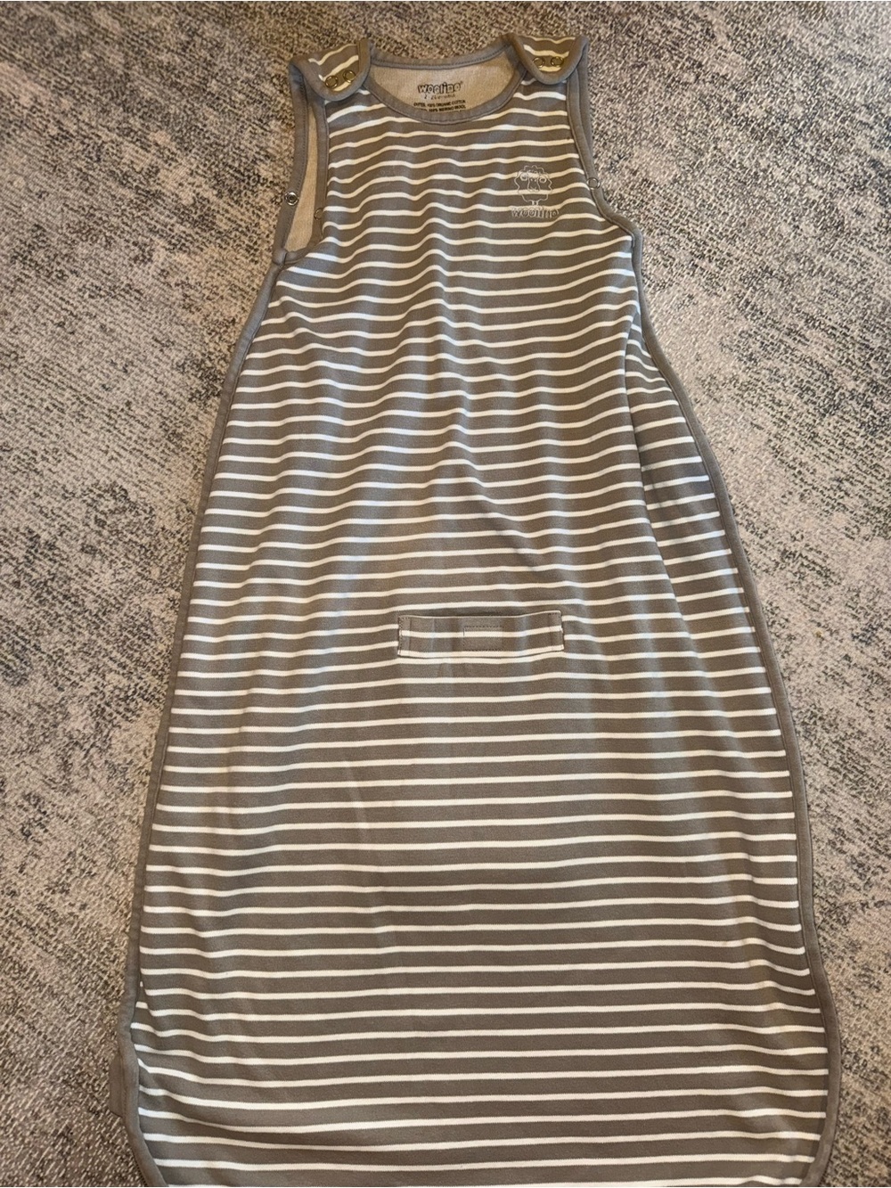 Striped Sleep Sack for Kids - Gray & White